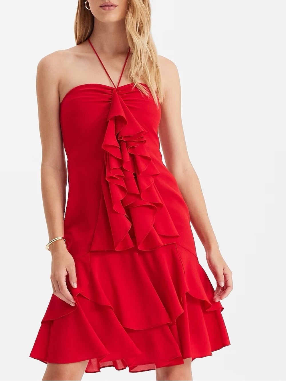 Express Halter Neck Ruffle Cocktail Dress Size 0